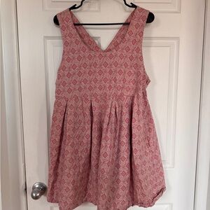 Vintage 80s Pink Mini Dress with Pockets, Made in Great Britain